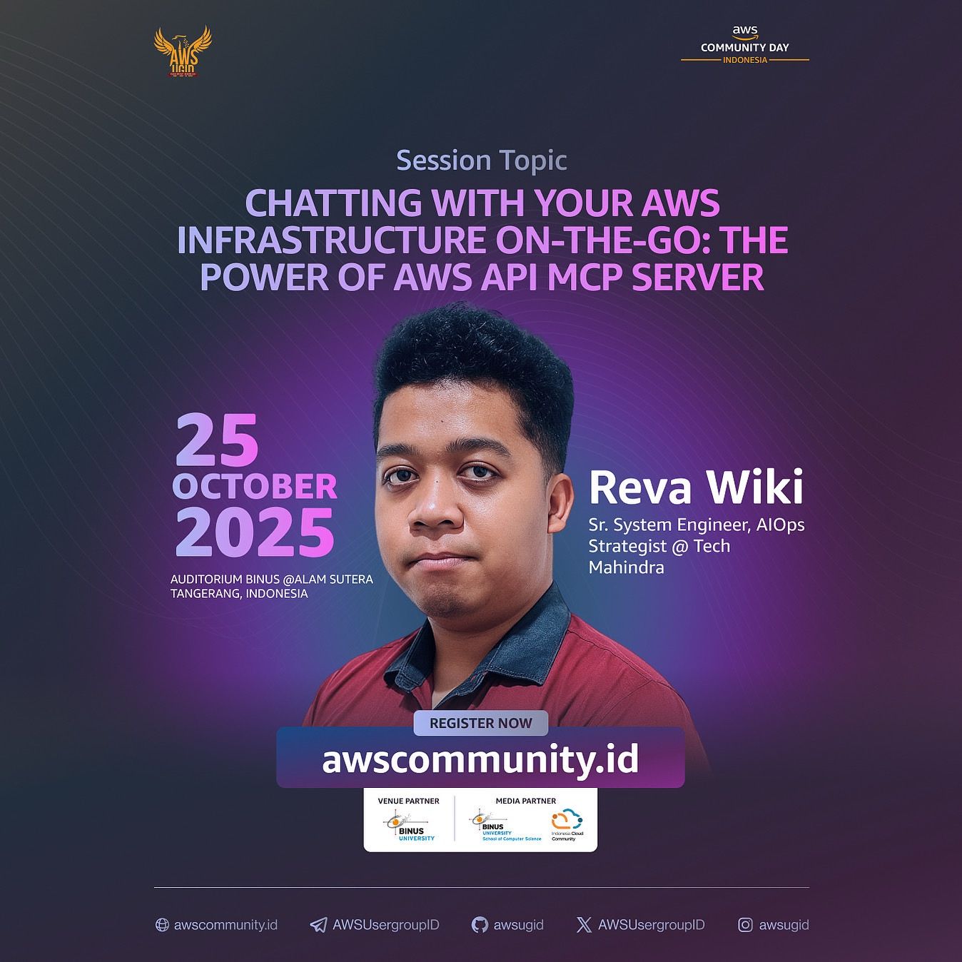 AWS Community Day Indonesia session flyer